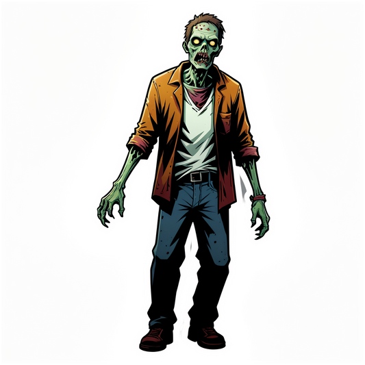 Zombie Lurking in Alley - Halloween Sticker