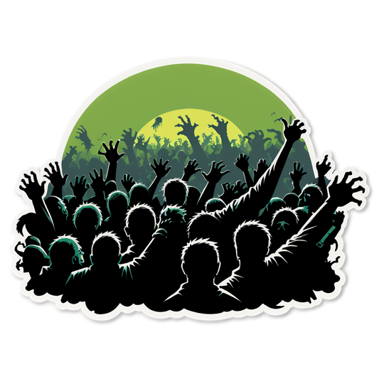 Zombie Crowd at Stadium - Halloween Sticker