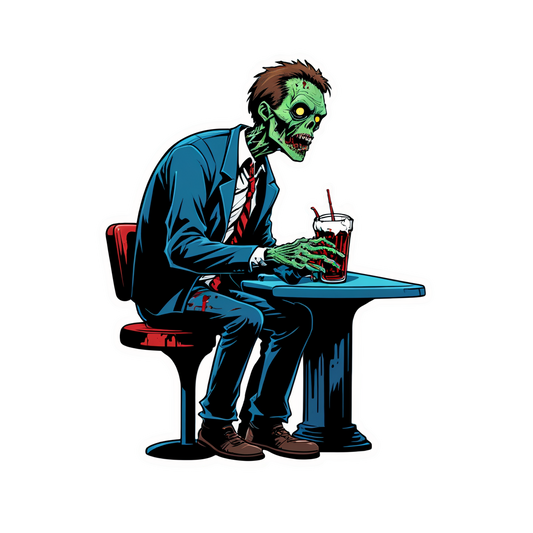 Zombie at Bar - Halloween Sticker