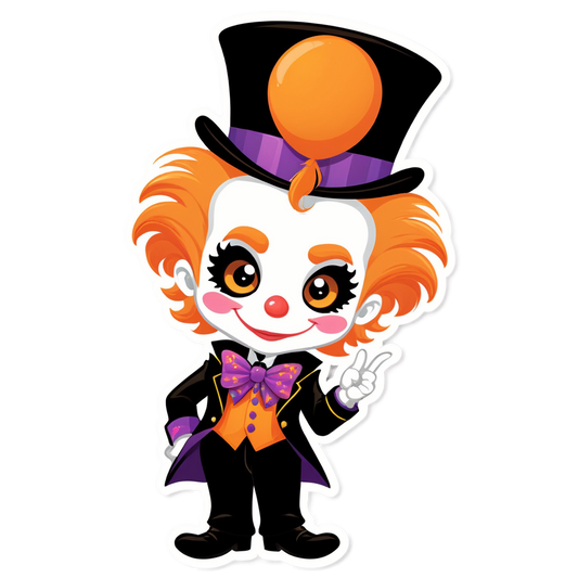 Carnival Ringmaster Clown - Halloween Sticker