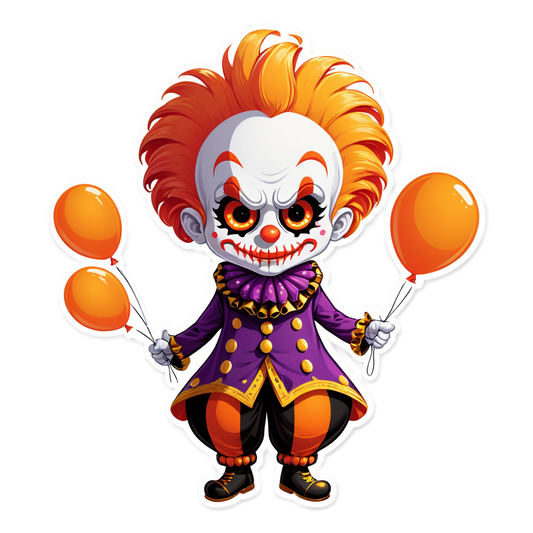 Two-Headed Clown - Halloween Sticker