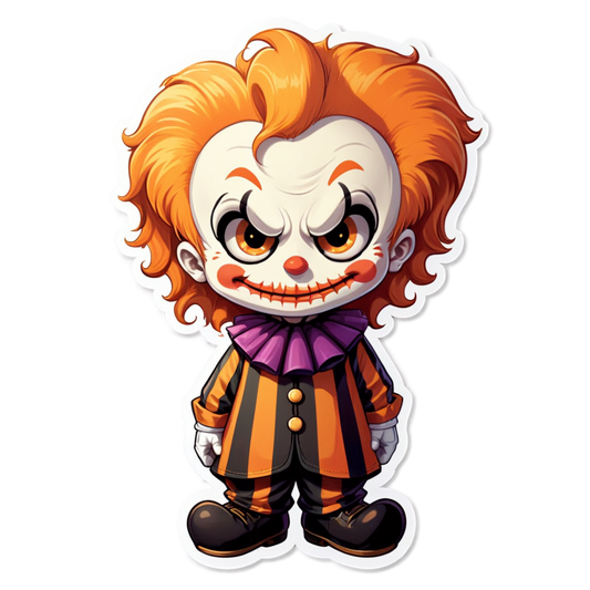 Three-Faced Clown - Halloween Sticker