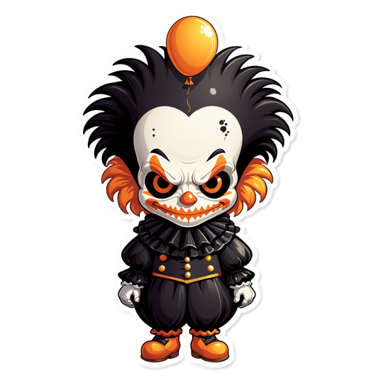 Clown with Crow Mask - Halloween Sticker