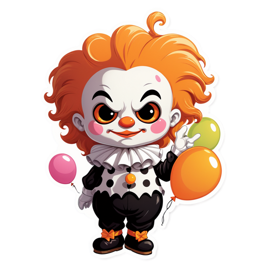 Clown with Pig Mask - Halloween Sticker
