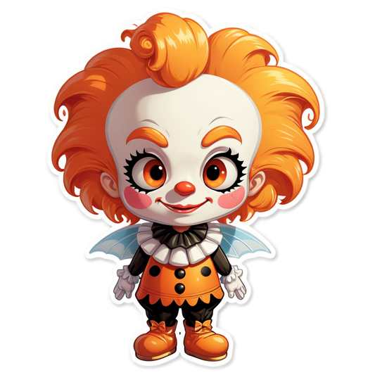 Clown with Insect Wings - Halloween Sticker