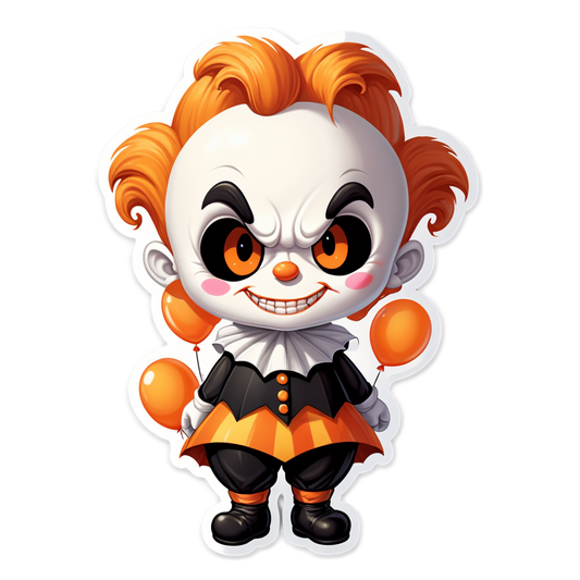 Clown with Bat Wings - Halloween Sticker