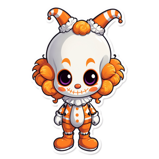 Clown with Snakes for Hair - Halloween Sticker