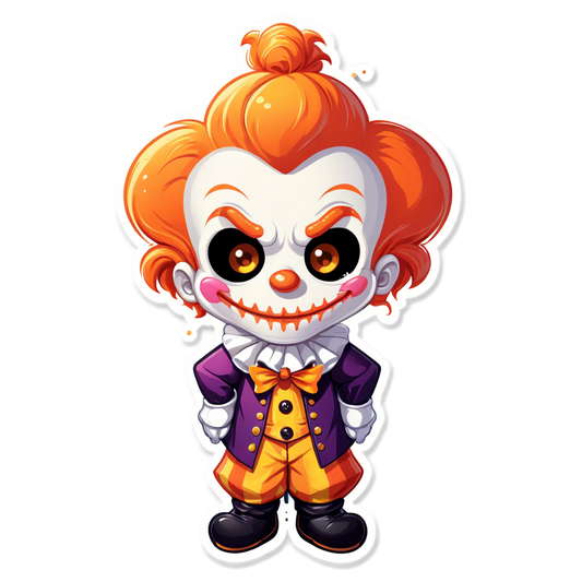 Clown with Crystal Mask - Halloween Sticker