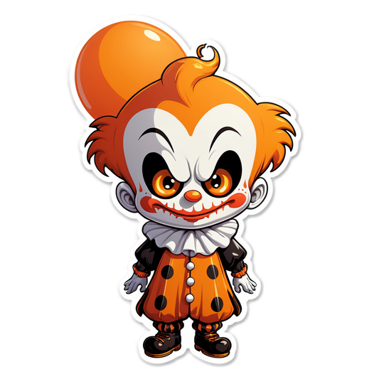 Clown with Melting Face - Halloween Sticker