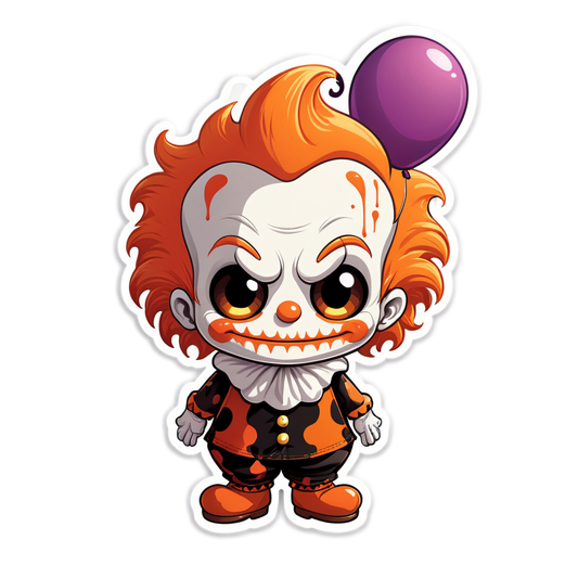 Clown with Scarred Flesh - Halloween Sticker