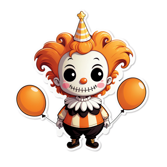 Clown with Bone Crown - Halloween Sticker