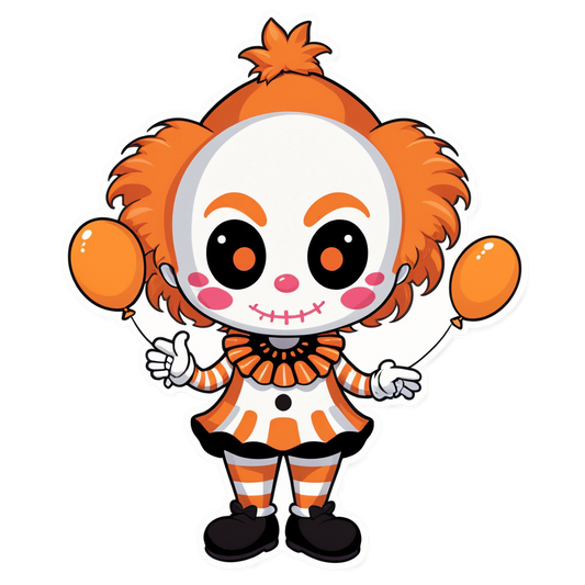 Clown with Tentacle Arms - Halloween Sticker