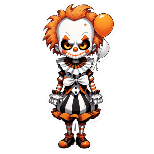 Clown with Barbed Wire Limbs - Halloween Sticker
