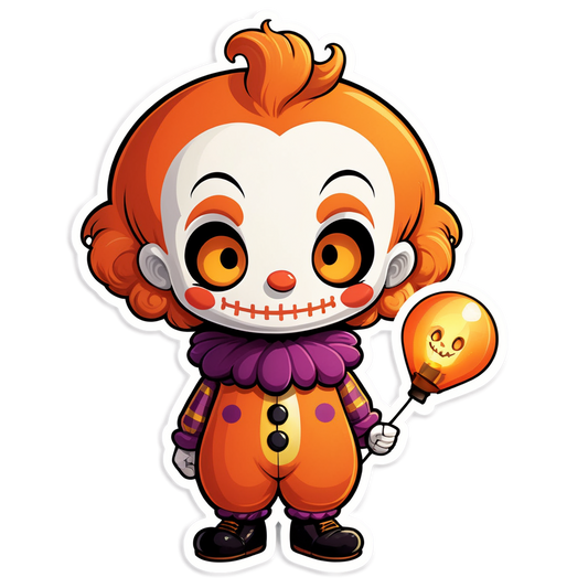 Clown with Lantern Eyes - Halloween Sticker