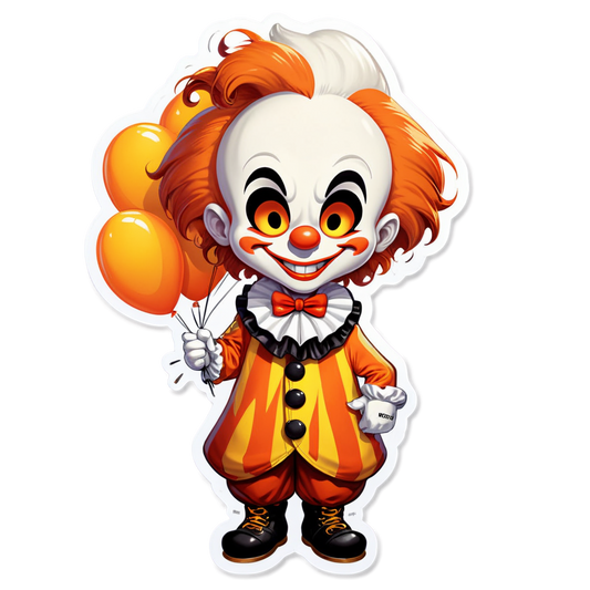 Clown Emerging from Mirror - Halloween Sticker