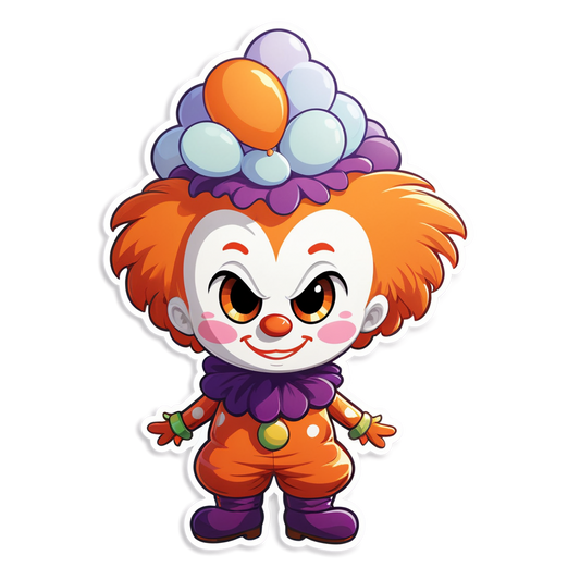 Clown Emerging from Mist - Halloween Sticker