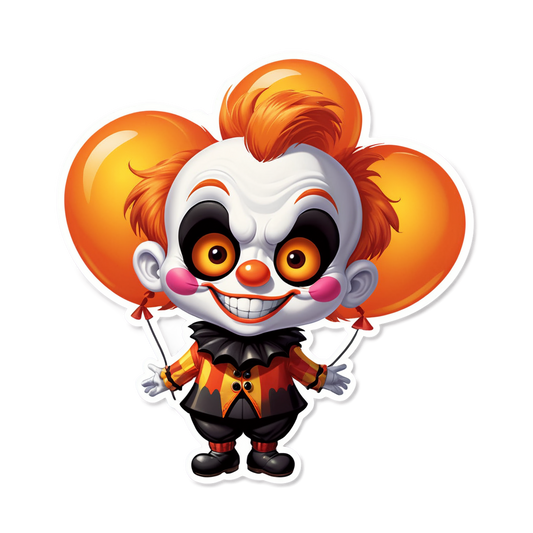 Clown in Fog - Halloween Sticker