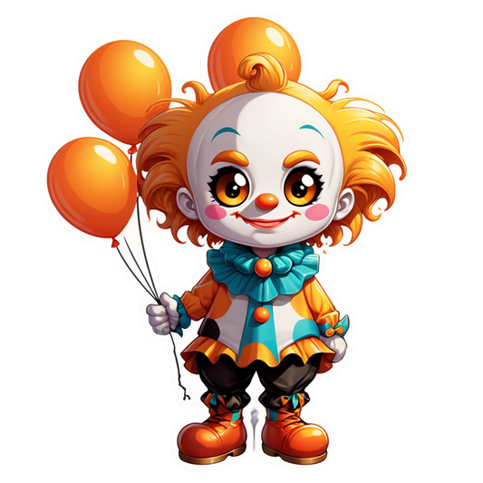 Clown in Rain - Halloween Sticker