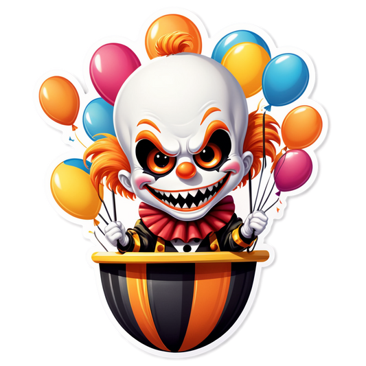 Clown in Carnival Ride - Halloween Sticker