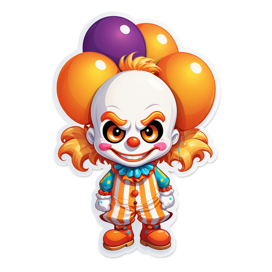 Clown in Funhouse - Halloween Sticker