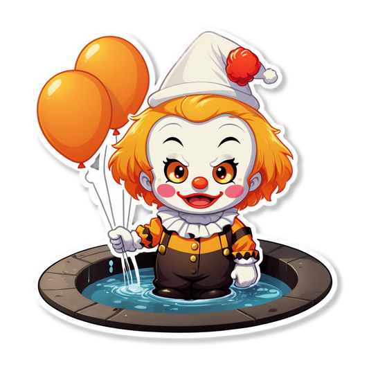 Clown in Sewer Water - Halloween Sticker