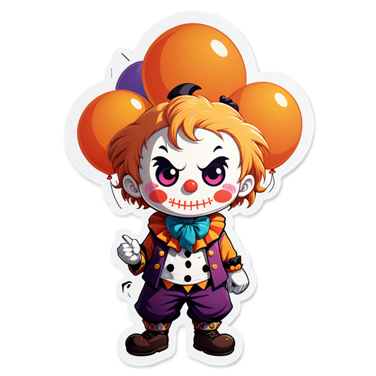 Clown in City Ruins - Halloween Sticker
