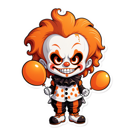 Burned Clown - Halloween Sticker