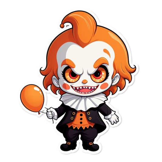 Vampire Clown - Halloween Sticker