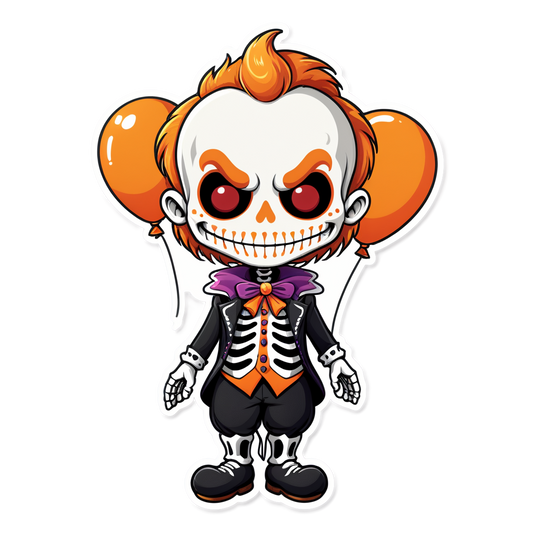 Skeleton Clown - Halloween Sticker