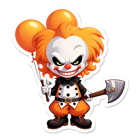 Axe-Wielding Clown - Halloween Sticker