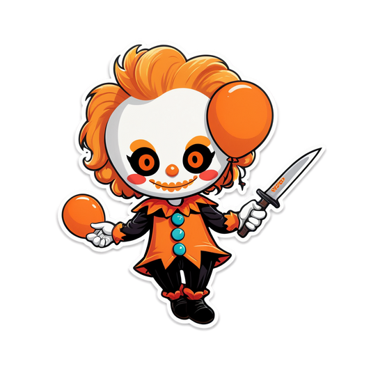 Knife-Juggling Clown - Halloween Sticker