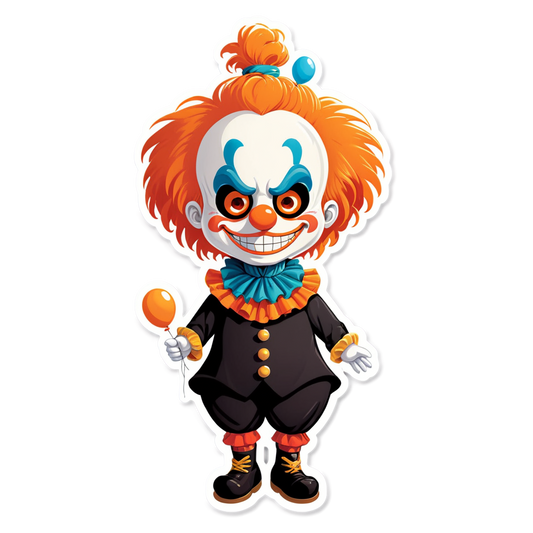 Clown with Puppet Strings - Halloween Sticker