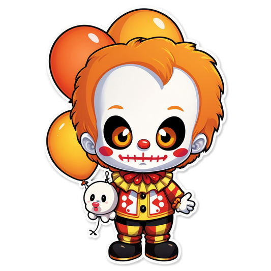 Clown with Stuffed Animals - Halloween Sticker