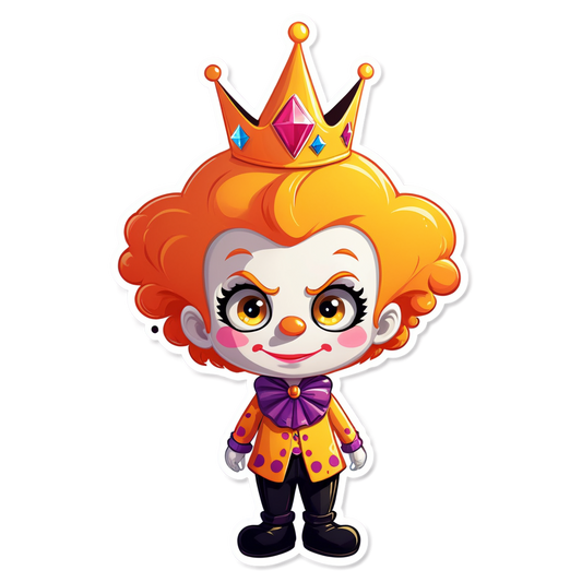Clown with Crystal Crown - Halloween Sticker