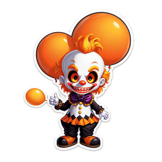 Clown with Glowing Mouth - Halloween Sticker