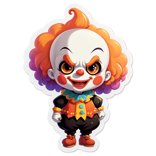 Clown with Smoke Bombs - Halloween Sticker