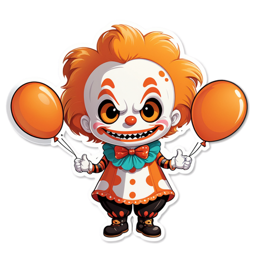Clown with Stitched Mouth - Halloween Sticker