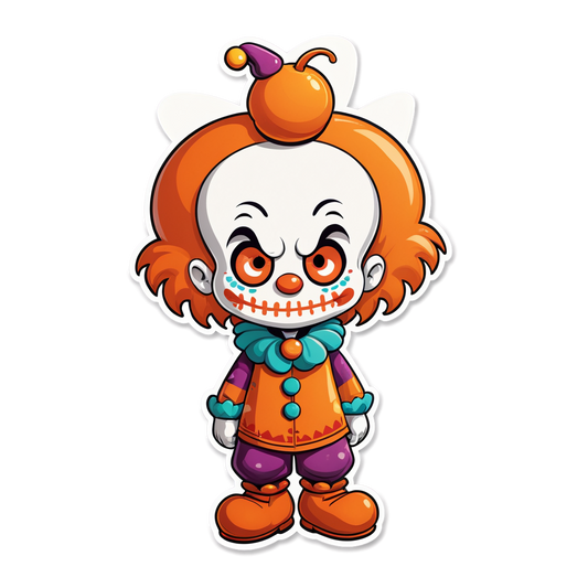 Clown with Split Jaw - Halloween Sticker