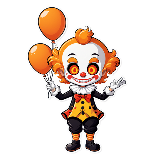 Clown with Four Arms - Halloween Sticker