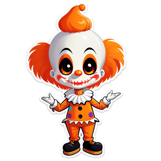 Clown with Elongated Neck - Halloween Sticker