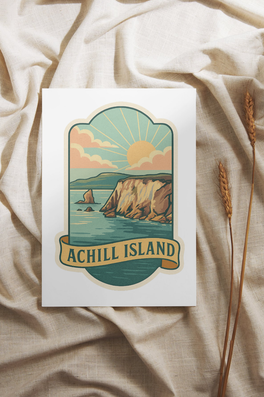 Vintage Irish Sticker – Queen of the West, Achill Island