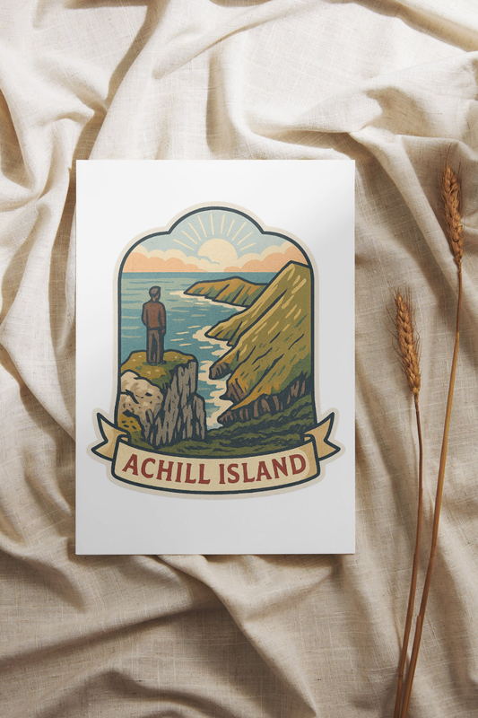 Vintage Irish Sticker – Achill Head, Achill Island